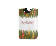 YCHY Wäschekorb,Weihnachtsbaum Kerze Grußdruck,faltbar,tragbar,platzsparend,Aufbewahrungstasche,schmutzige Kleidung für Badezimmer,Kinderzimmer