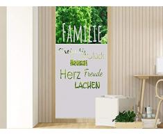 GRAZDesign Milchglas Folie Sichtschutz Streifen - für Glastür oder Duschwände Fensterfolie/Motiv: Familie Wörter für Wohnzimmer / 80x80cm Breite x Höhe