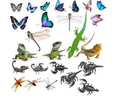 Saijer Fensterbilder Aufkleber, Schmetterling Skorpion Abziehbild Chamäleon Libelle Dekor Car Sticker Selbstklebend Schutz vor Vogelkollisionen vorVogelschläge Vogelschlag Fenster Sticker Aufkleber