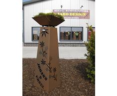 Jabo Design Rost Säule + Schale konisch RS95 + S11 Ihr EIGENER Name Garten Rostsäulen Blumensäule Deko Rostsäule