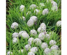 Amosfun 50 Stücke Wachteleier Ostereier Kleine Dekoeier Plastikeier Styroporeier Vogeleier Osterdeko Eier Frühlingsdeko für Ostern Basteln Kinder DIY Handwerk Hochzeit Deko