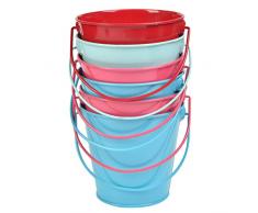 TIMESETL 6er Metall Blumentöpfe Hängetöpfe, Eisen Hängeblumentöpfe Pflanztöpfe Balkon Garten Töpfe Wand Pflanzer Metallwanne Blumenhalter