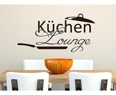GRAZDesign Wandtattoo Wand-Spruch für Küche Küchen-Lounge mit Pfanne Wand-Worte für Esszimmer Restaurant (100x50cm//074 Mittelgrau)