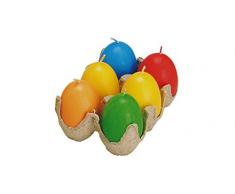 Ostereier Kerzen Eierkerzen 6 Stück Farbig sortiert 6 cm