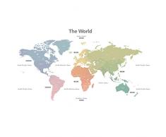 Decowall DMT-1809S Moderne Pastelltöne Weltkarte Wandtattoo Wandsticker Wandaufkleber Wanddeko für Wohnzimmer Schlafzimmer Kinderzimmer (Groß) (Englisch Ver.)