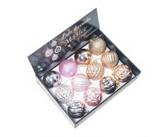 Amosfun 12pcs 8cm Weihnachtskugel Weihnachtsflitter verziert Weihnachtsbaumanhänger für hängende Verzierung der Weihnachtsbaumdekoration