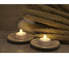 Star LED-TeelichtT-Light, 2 Stück, flackernd inklusive Batterien, Timer Blisterpackung, 4 x 4 cm, weiß 068-05