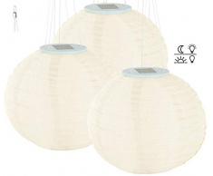 Lunartec Garten Lampen: Solar-LED-Lampion, Dämmerungs-Sensor, IP44, warmweiß, 30 cm Ø, 3er-Set (Lampion Balkon Solar)
