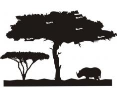 INDIGOS 4052166116305 Wandtattoo W553 Afrika, Steppe Wandaufkleber 80 x 51 cm, schwarz