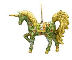 Bezauberndes Einhorn, Deko Hänger mintgrün/gold, Verzierungen, Christbaumschmuck 15 cm