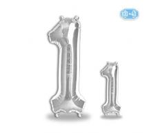 FUNXGO® Party Dekoration Folienballon Zahlen in Silber -100cm+40cm- Geeignet für Geburtstage, Überraschungsparties, Hochzeiten, Jubiläen, Einstände, Abschlüsse und sonstige Feste (Silber[1])