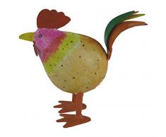 Metall Deko Figur Huhn orange