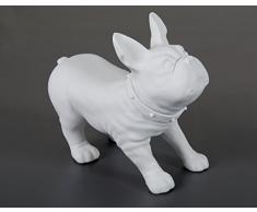 Dila GmbH Französische Bulldogge Dekofigur Dekohund Dekoartikel Hund Skulptur Figur (Weiß)