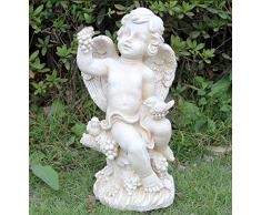 Gartenfigur 38 cm Hoch Engel NF50266 Gartendeko Engelsfigur Grabdeko Figur Engels
