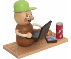 Kuhnert Drechslerei Räucherfigur Wurm Computer-Rudi - Räuchermann aus Holz