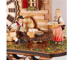 Quarz Kuckucksuhr Schwarzwaldhaus mit Musik, drehende Tänzer, inkl. Batterien TU 474 QMT HZZG