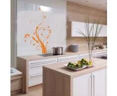 WANDTATTOO / Wandsticker w310 Blume Ast Äste Baum Pflanze Wandaufkleber 80x49cm, orange