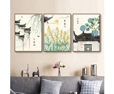 SHENGNZ Ölgemälde China vierundzwanzig Solarausdrücke gestalten dekoratives Anstrichhintergrundwandwohnzimmer-Schlafzimmerstudien-Plakatwandbild landschaftlich 50x70CM Interner Rahmen