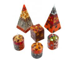 6er Kerzenset Uzima Nobunto handbemalt aus Afrika handgefertigte afrikanische Kerze