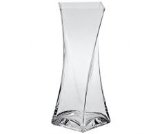 Glasvase XL Blumenvase massiv Famous Twister Dekoration Gefäß klar Höhe 40 cm