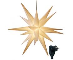 3D Leuchtstern/mit warm-weißer LED Beleuchtung/für Innen und Außen geeignet/hängend / 7,5 m Zuleitung/ca. 57x44x48 cm (Weiß)
