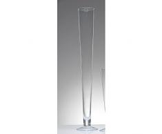 Dekoglas, konische Vase mit Fuß CIELO, H 80 cm, Ø 11 cm, klar, rund, Sandra Rich