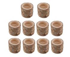 10 Stück/Set Natürlicher Baumstumpf Holz-Kerzenhalter Handarbeit Teelichthalter Kerzenständer Kerzenständer Holz Ständer für Zuhause Party Bar Kunst Dekoration Dinnerchen Hochzeit Party Party Zubehör