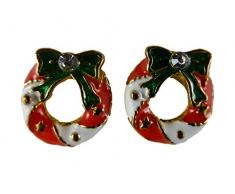 Ohrringe Ohrstecker Stecker Weihnachten Winter Weihnachtskranz Advent Kranz Gesteck Straß 4706