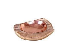 Grafinteriors Dekoschale/Teakschale Cooper und Silver/Schale aus massivem Teakholz in verschiedenen Größen und Farbvarianten (Kupfer, M)