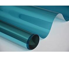 Spiegelfolie Fensterfolie - Spiegel blau 200 x 152 cm - Sichtschutz Sichtschutzfolie - Chrom Spiegel - viele Farben Größen wählbar , Gebäudefolie , Sonnenschutz Folie , Spionfolie