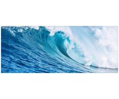 Wallario Acrylglasbild Eindrucksvolle Welle im Ozean - 50 x 125 cm in Premium-Qualität: Brillante Farben, freischwebende Optik