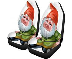 ngwanxinqu Autositzbezüge Grün Keramikfiguren Gartenzwerg Cartoon Rot Satz von 2 Autozubehör Protektoren Auto Decor Universal Fit für Auto LKW SUV