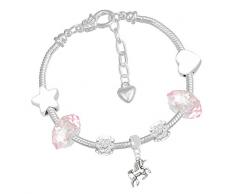 Glitzerndes Einhorn-Charm-Armband und Weihnachtskarte