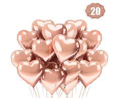 Herz Folienballon Rosegold 20 Stück Herz Helium Luftballons Herzluftballons Heliumballon Folienballon Hochzeit Folienluftballon Geeignet für Geburtstag Brautdusche Valentinstag