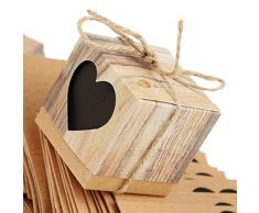 LUOEM 50 Stück Kraft Hochzeit Geschenkbox Gastgeschenk mit Seil