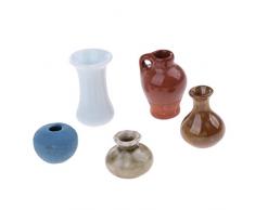 Dolity 5er/Set Handgemacht 1:12 Puppenhaus Mini Blumenvase Porzellanvasen Puppenstuben Zubehör
