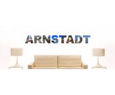 INDIGOS UG - WANDTATTOO / Wandsticker / Wandaufkleber / Aufkleber farbige Wandschrift Städtename Arnstadt mit Sehenswürdigkeiten 180 x 22 cm Länge