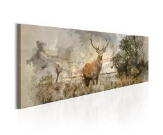 murando - Bilder Hirsch 150x50 cm Vlies Leinwandbild 1 TLG Kunstdruck modern Wandbilder XXL Wanddekoration Design Wand Bild - Landschaft Natur Tier g-B-0042-b-a