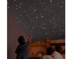 Encambio Alcrea Kit mit 270 Sternenhimmel Aufkleber/leuchtsterne + 2 m2-Vorlage für die EXAKTE WIEDERGABE des HIMMELS + informative Karte. Für Decke oder Wand.