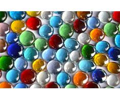 500g Glasnuggets transp. 15-21mm bunt Dekosteine Glassteine Muggelsteine Deko Mosaiksteine ca 120St