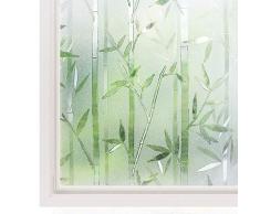 rabbitgoo 3D Statisch Haftende Fensterfolie Bambus Dekofolie Sichtschutzfolie Fensterschutzfolie Selbsthaftend Anti-UV 88 x 200cm
