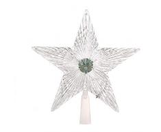 LED-Leuchten, Kaiki Weihnachtsbaum Spitze fünfzackigen Sterne Glitter dekorative Lichter Weihnachten Wohnaccessoires (klar,L)