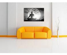 anmutige Blume des Lebens Format: 80x60 auf Leinwand, XXL riesige Bilder fertig gerahmt mit Keilrahmen, Kunstdruck auf Wandbild mit Rahmen, günstiger als Gemälde oder Ölbild, kein Poster oder Plakat