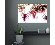 artboxONE Leinwand 150x100 cm Kartografie Reise Reise / Länder Reise / Afrika Reise / Asien World Map Light Writing bunt Kunstdruck auf Leinwand - Wandbild Kartografie Reise Reise / Länder Reise / Afrika Reise / Asien von Michael Tompsett