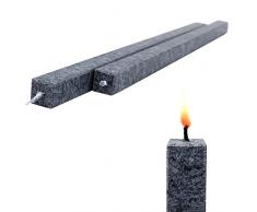 Amabiente Wachskerze Anthrazit 2 STK. Bio-Stearin Stabkerze Hochzeitskerze 40 cm