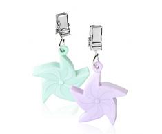 wenco Tischtuchbeschwerer, 4er Set, Kunststoff/Metall, Mint/Lila, 505444