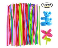 Natuce 100PCS Magic Modellierballons Luftballons, Magic Luftballons, Magische Luftballons, Modellierung Ballons Kit,Tierballons Mehrfarbenballons,Luftballon Bunt Deko für Hochzeit Geburtstage Partys