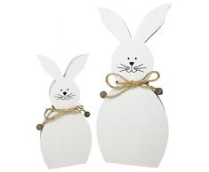 khevga Deko-Hase Osterhase aus Holz 2er Set in weiß