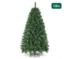 SALCAR Weihnachtsbaum künstlich 180cm mit 580 Spitzen, Tannenbaum künstlich regenschirmsystem inkl. Christbaum-Ständer, Weihnachtsdeko - grün 1,8 m