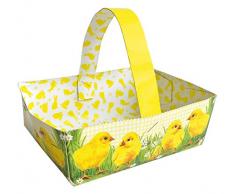 Weinkarton24 Papier-Körbchen Hallo Küken (10 Stück), Osterkörbchen, Osternest (Hallo Küken)